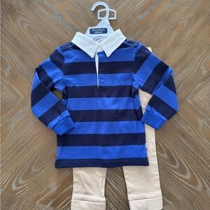 Tommy Bahama Striped Polo with Beige Pants NWT